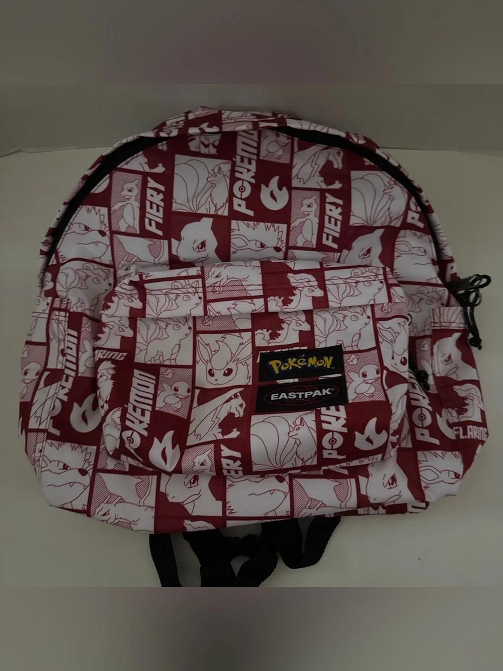 EASTPAK x Pokémon Graphic Print Backpack Red/White Zip Front Pocket Bottle